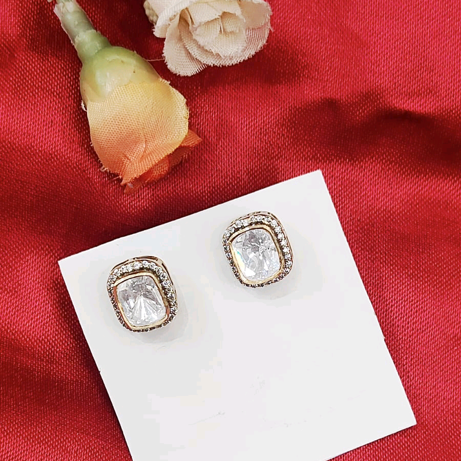 Moissanite Square Earrings 